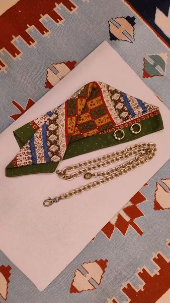 kit boho romance lenço com brinco e cinto artesanal