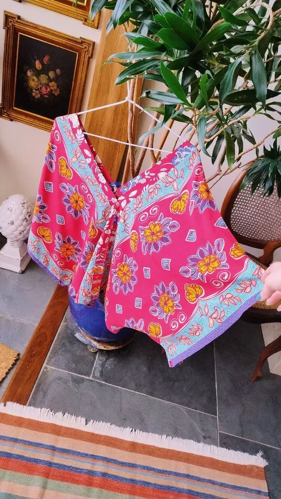 Blusa Fluida Rosa Estampada