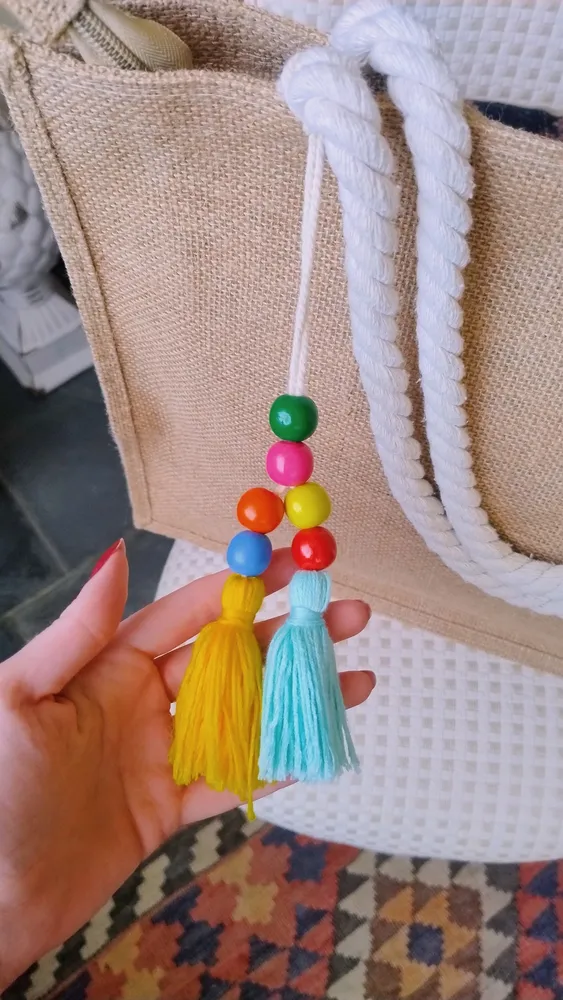 Bolsa de Ráfia Lelive com Alça de Corda