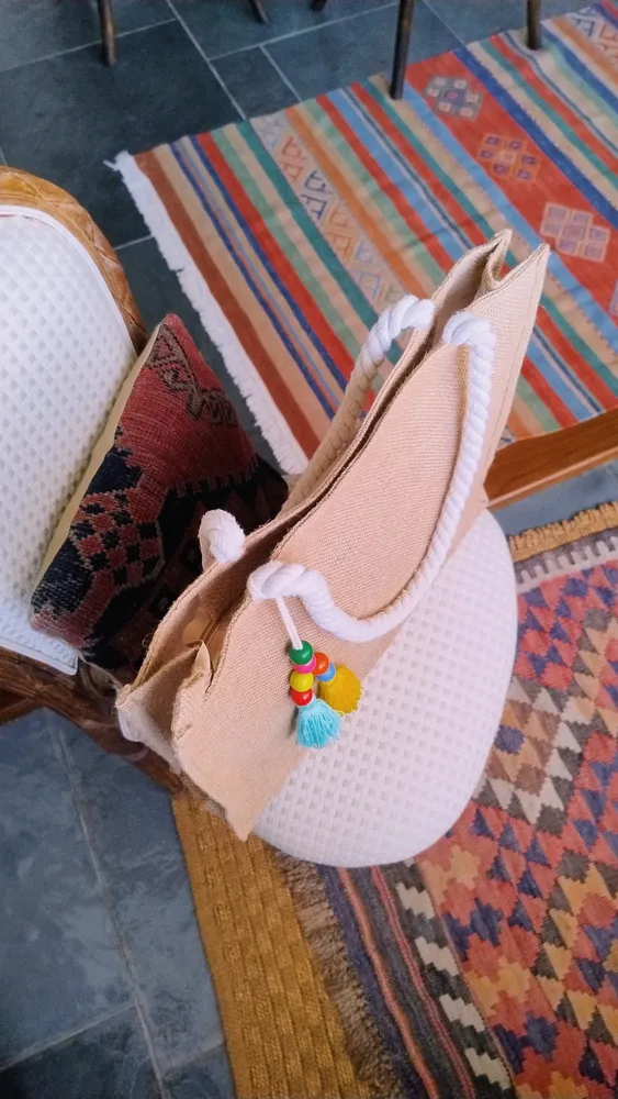 Bolsa de Ráfia Lelive com Alça de Corda