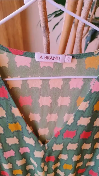 Vestido Verde de Seda Estampado da A.Brand