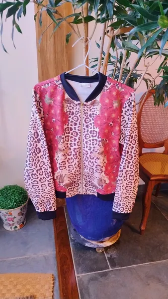 Jaqueta Bomber Floral Animal Print da Lança Perfume