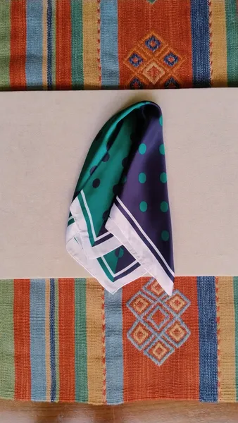 Lenço Rubi by Cotton On Poá Verde e Azul Marinho