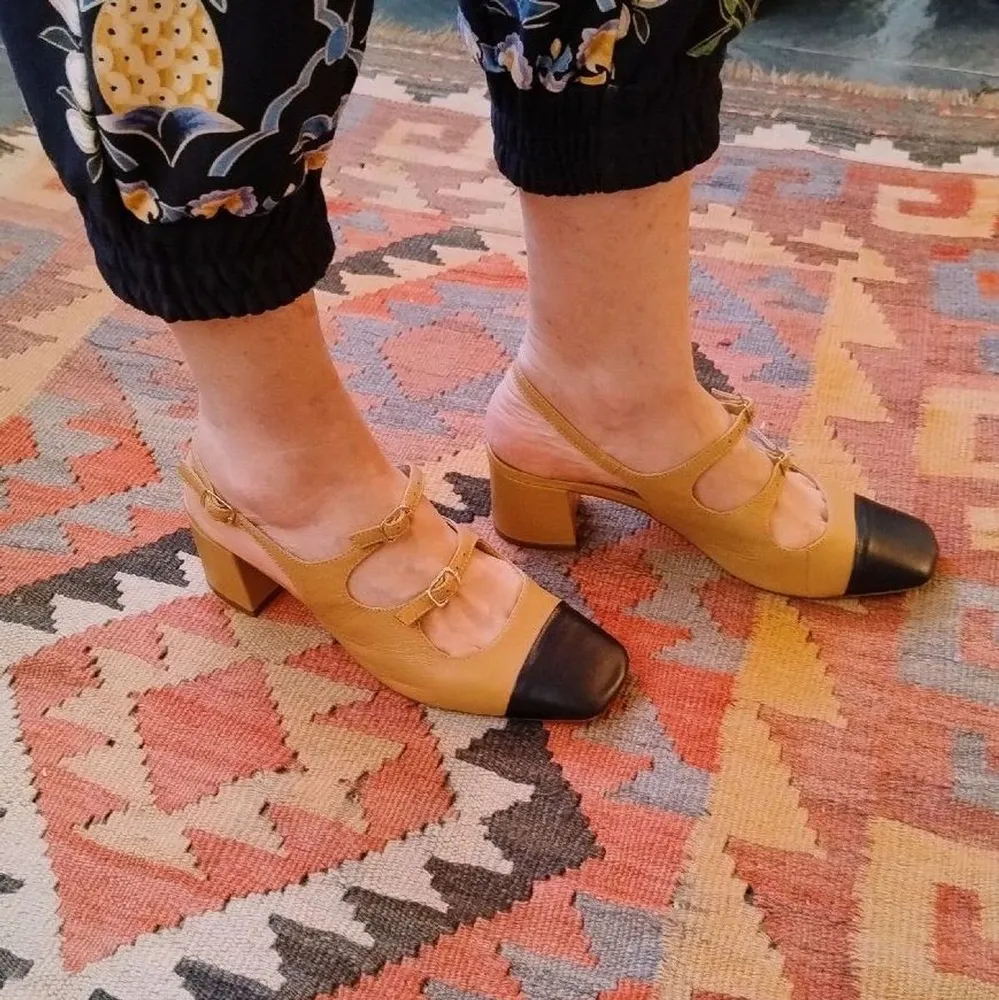 Sapato Mary Jane Slingback Bicolor Marrom e Preto da Lelive