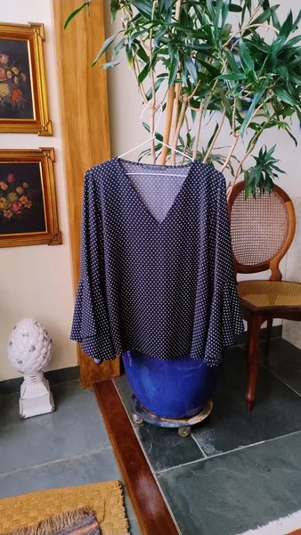 Blusa de Poá Zara com Mangas Flare