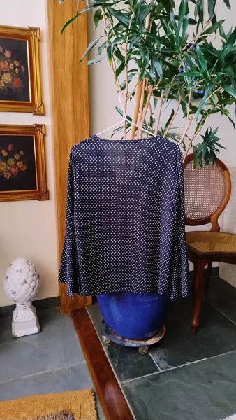 Blusa de Poá Zara com Mangas Flare