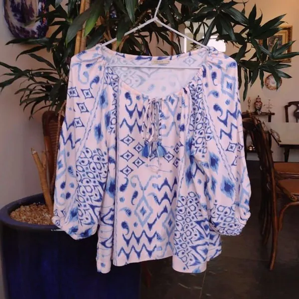 Bata Estampada Azul e Branca da Garage Rio