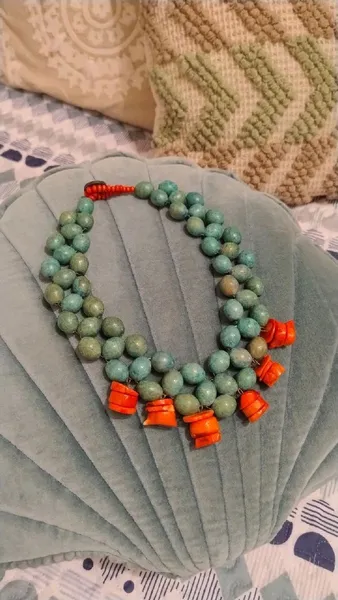 Colar Turquesa e Coral