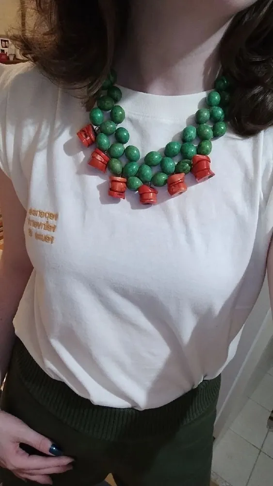 Colar Turquesa e Coral