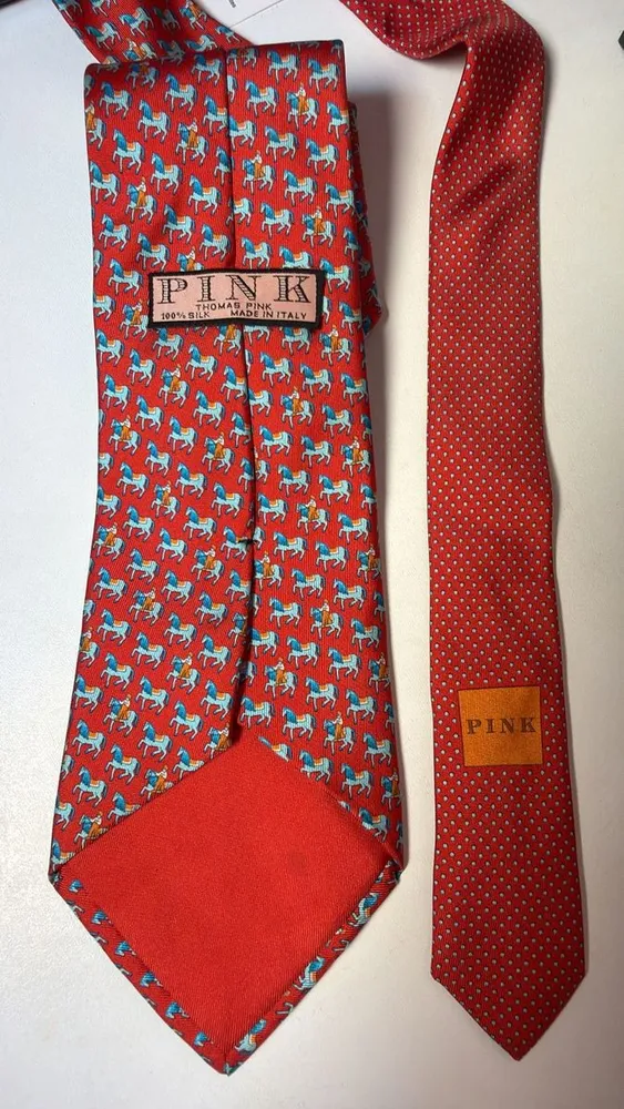 gravata thomas pink vermelha seda
