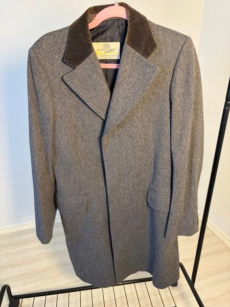 sobretudo aquascutum pure laine vierge cinza