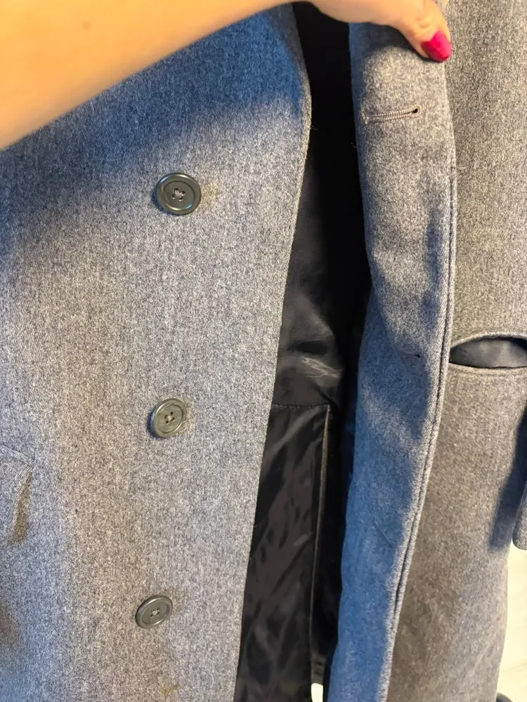 sobretudo aquascutum pure laine vierge cinza
