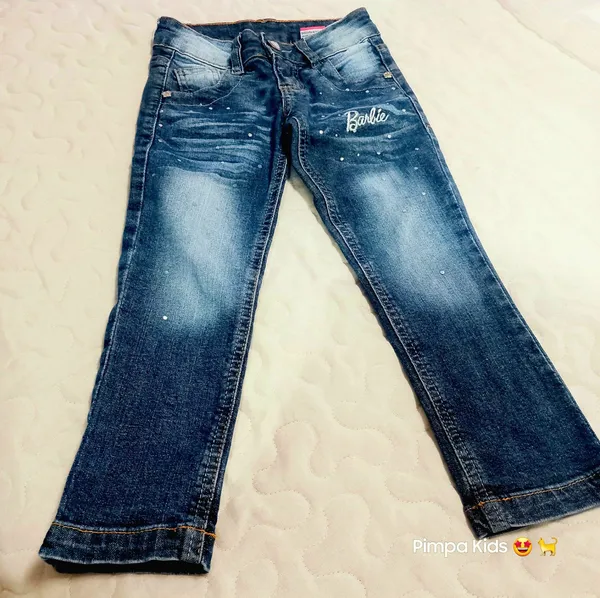 Calça jeans infantil Barbie tam 4