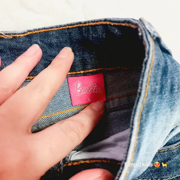 Calça jeans infantil Barbie tam 4