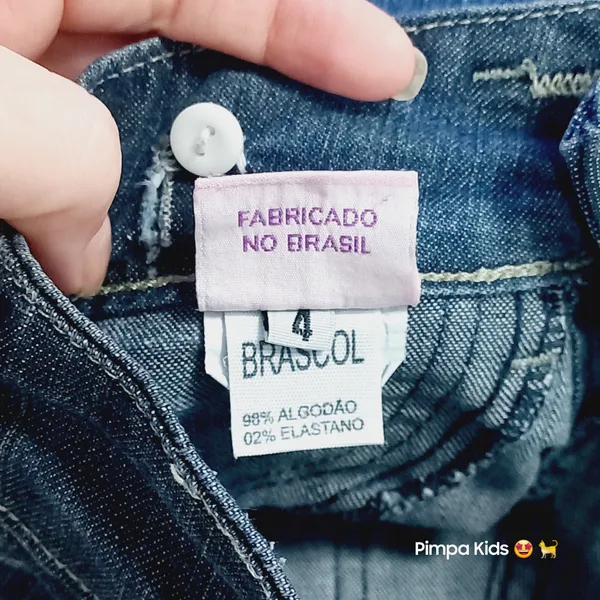 Calça jeans infantil Color Girl tam 4