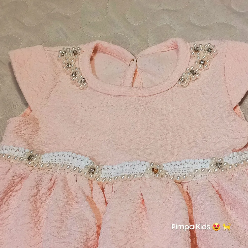 Vestido Kiki Xodó tam M rosa bebê
