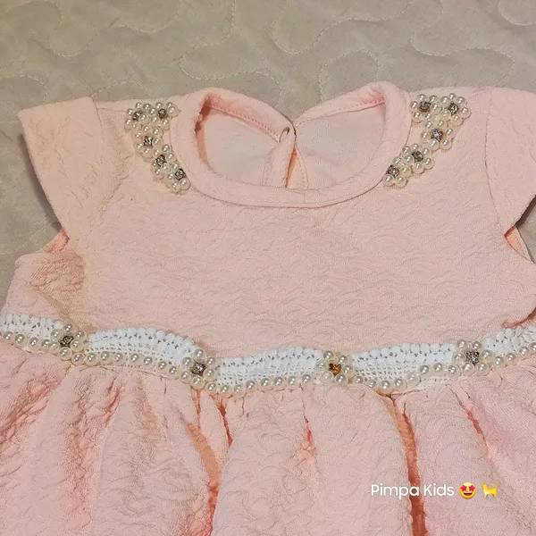 Vestido Kiki Xodó tam M rosa bebê