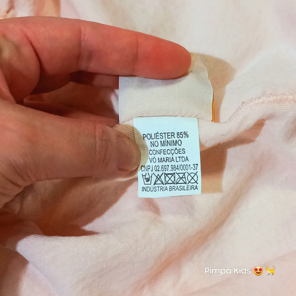 Vestido Kiki Xodó tam M rosa bebê