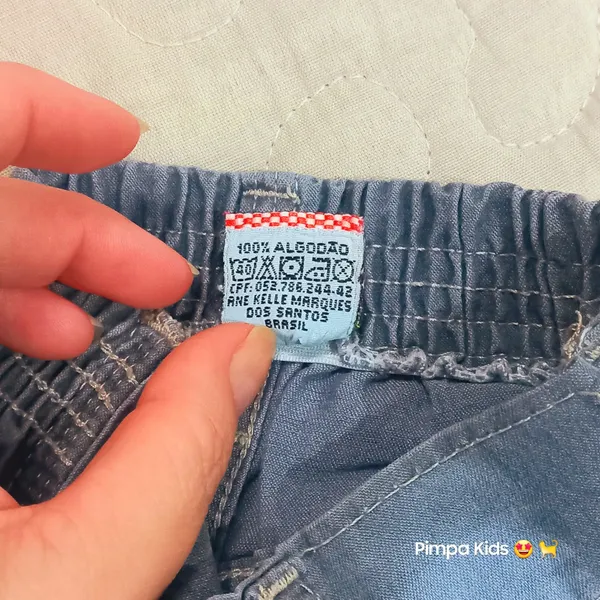 Short jeans infantil P lavagem estonada