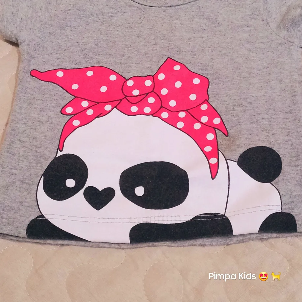 Camiseta infantil cinza mescla estampada,  tam P (bebê)