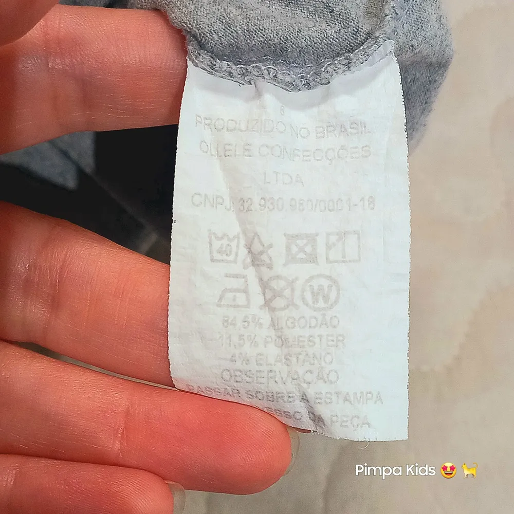 Camiseta infantil cinza mescla estampada,  tam P (bebê)