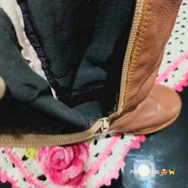 Bota Gaúcha infantil em couro marrom tam 25