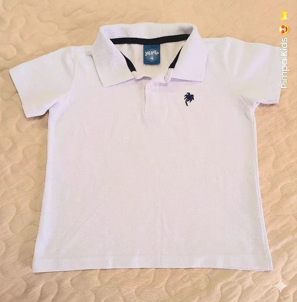 Camisa polo infantil branca  tam 4