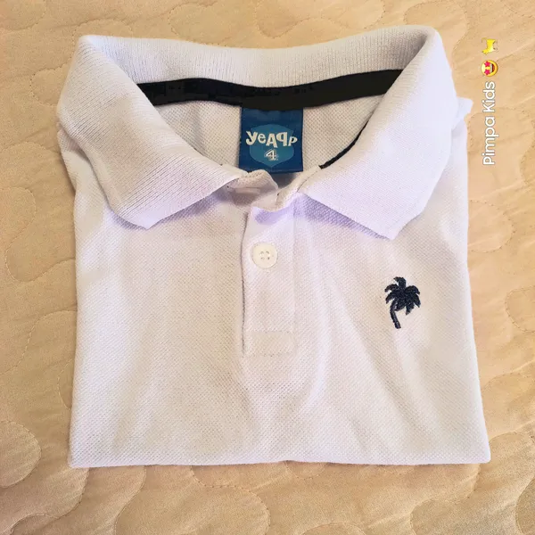 Camisa polo infantil branca  tam 4