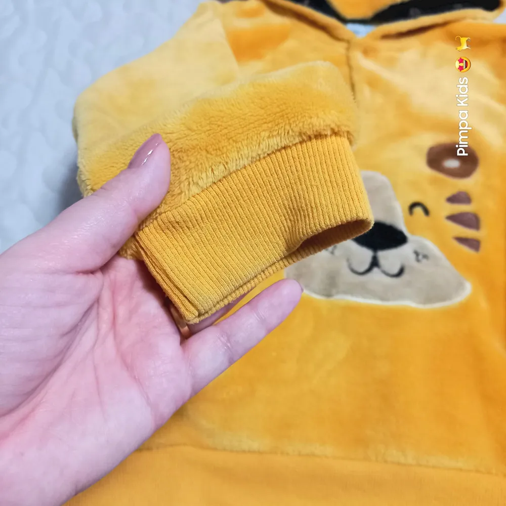Casaco de fleece infantil com capuz, Póim tam 5