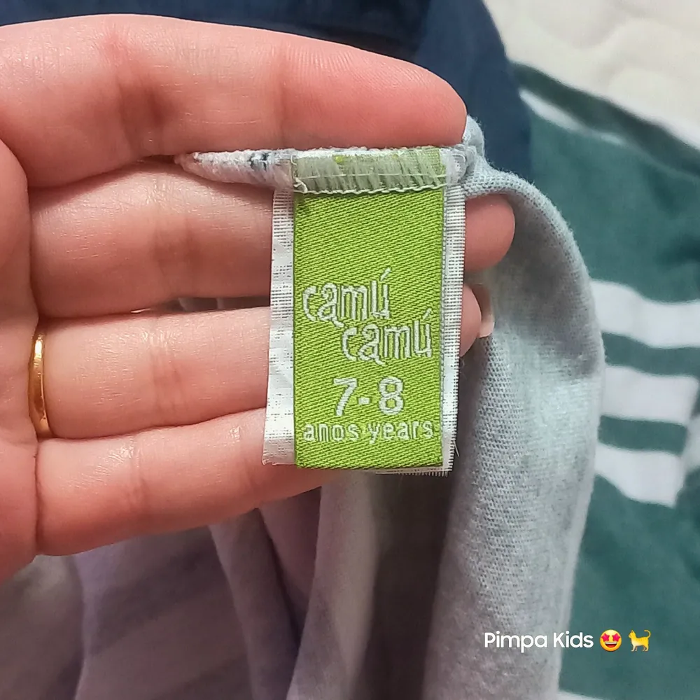 Camisa polo infantil da marca Camú Camú, tam 7/8 anos