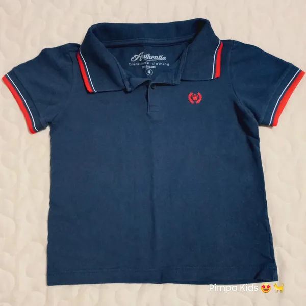 Camisa polo infantil da marca Authentic, tam 4 anos