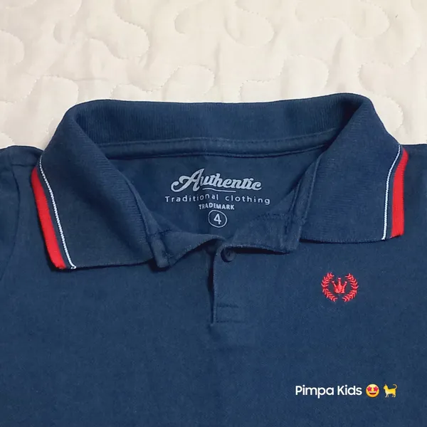 Camisa polo infantil da marca Authentic, tam 4 anos