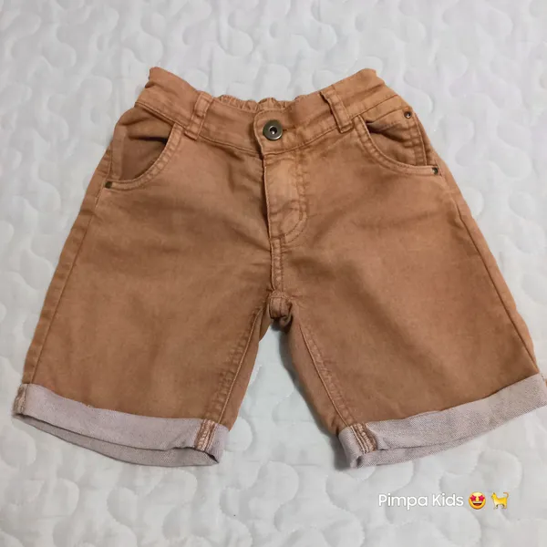 Bermuda jeans infantil Kids Free, tam 4, marrom caramel