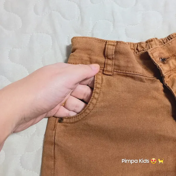Bermuda jeans infantil Kids Free, tam 4, marrom caramel