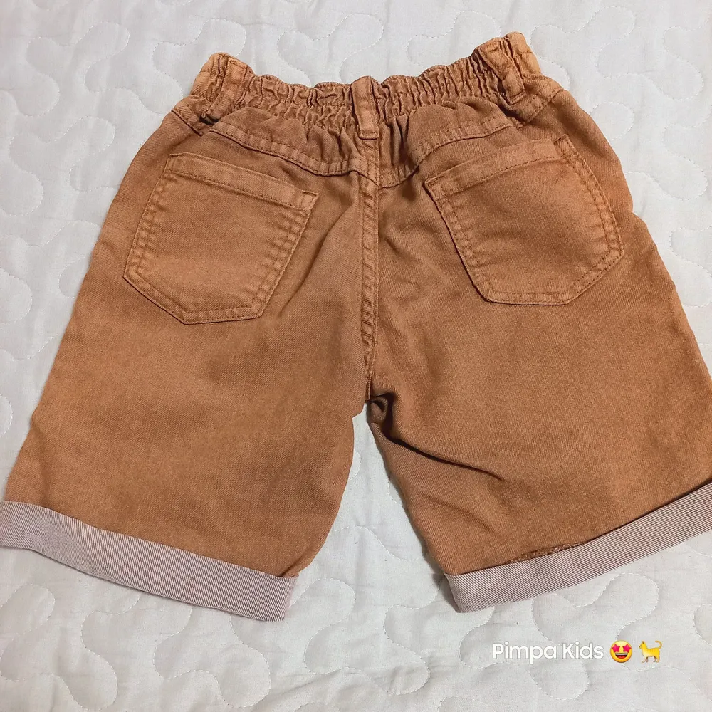 Bermuda jeans infantil Kids Free, tam 4, marrom caramel