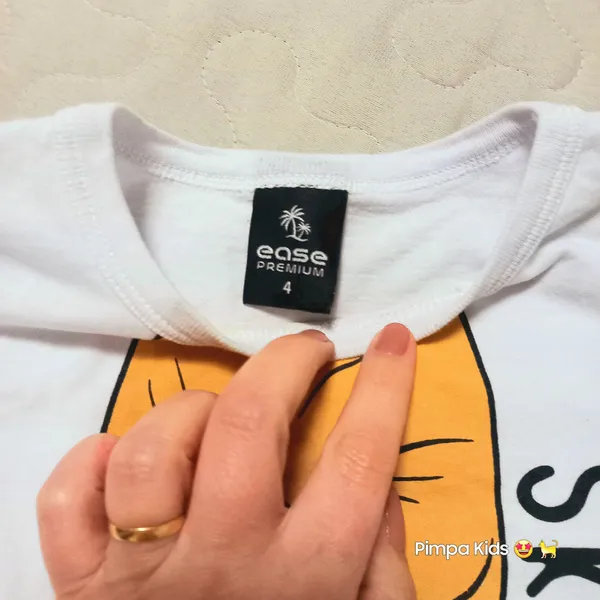 Camiseta infantil Ease Premium, tam 4, branc