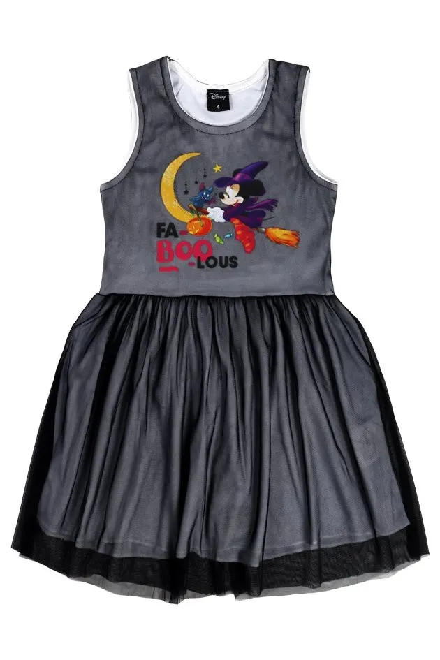 Vestido Infantil Feminino Regata com Tule Minnie tam 4