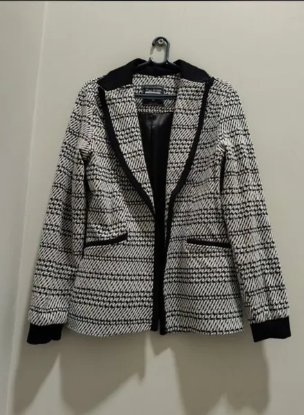 blazer pied poule lã