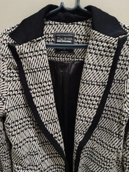blazer pied poule lã