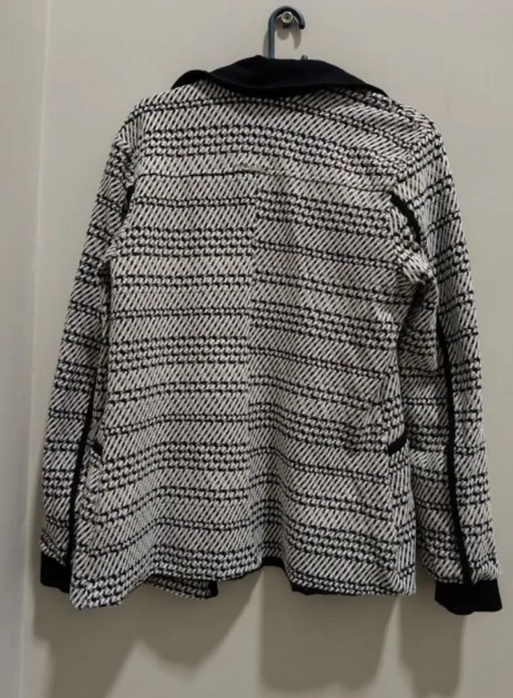 blazer pied poule lã