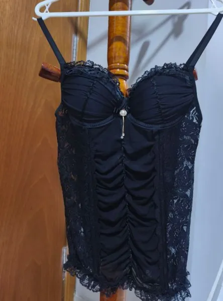 conjunto corpete e calcinha renda