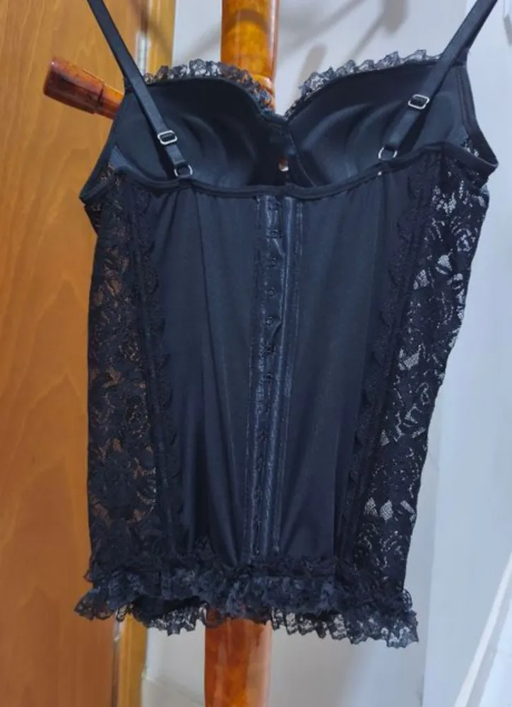 conjunto corpete e calcinha renda