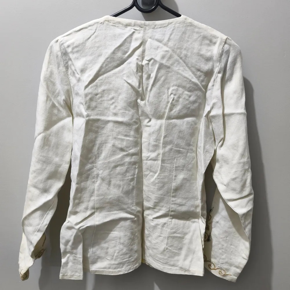 blazer linho bordado alfaiataria