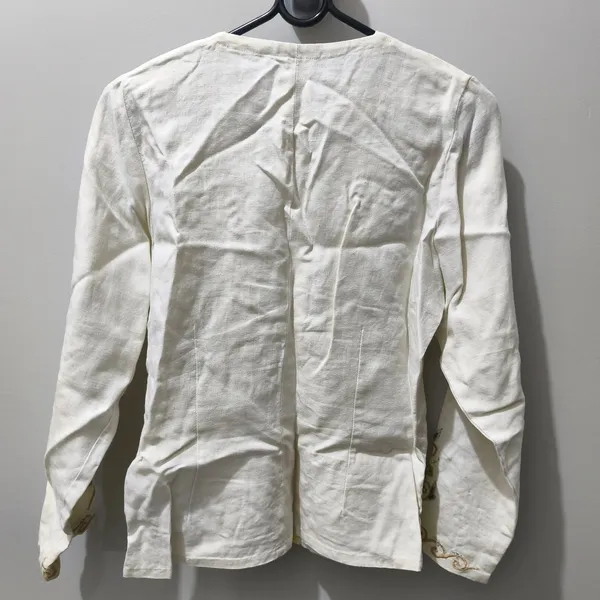 blazer linho bordado alfaiataria