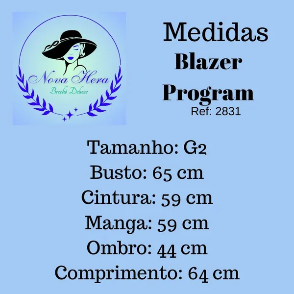 Blazer Feminino Program Plus Size Tam G2