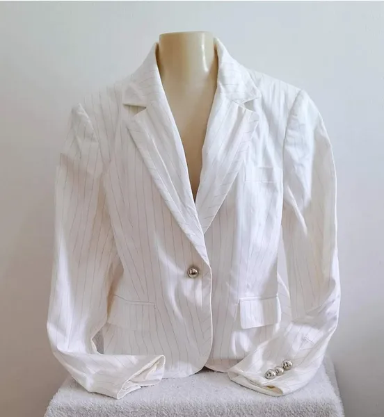 Blazer Feminino Daslu Risca de Giz Tamanho 44