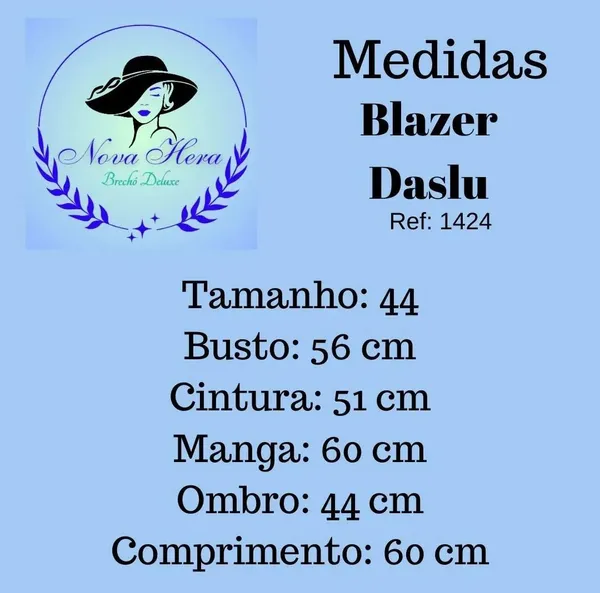 Blazer Feminino Daslu Risca de Giz Tamanho 44