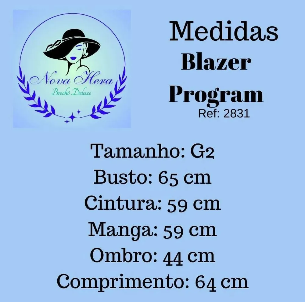 Blazer Feminino Plus Size Program Tamanho G2
