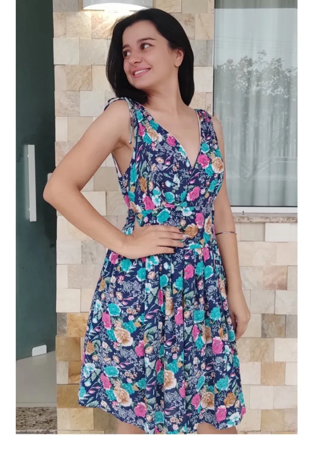 Vestido Azul Estampado