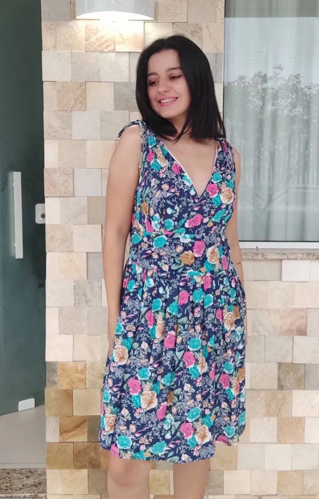 Vestido Azul Estampado